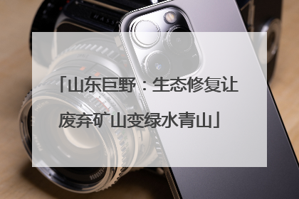 山东巨野：生态修复让废弃矿山变绿水青山