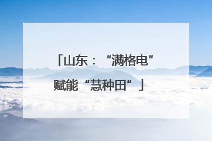 山东：“满格电”赋能“慧种田”