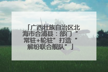广西壮族自治区北海市合浦县：部门“常驻+轮驻”打造“解纷联合舰队”