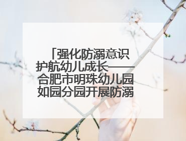 强化防溺意识 护航幼儿成长——合肥市明珠幼儿园如园分园开展防溺水安全教育活动