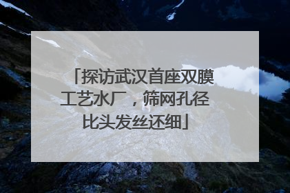探访武汉首座双膜工艺水厂，筛网孔径比头发丝还细