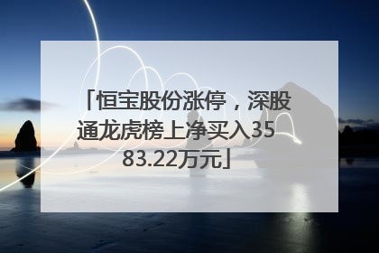 恒宝股份涨停，深股通龙虎榜上净买入3583.22万元