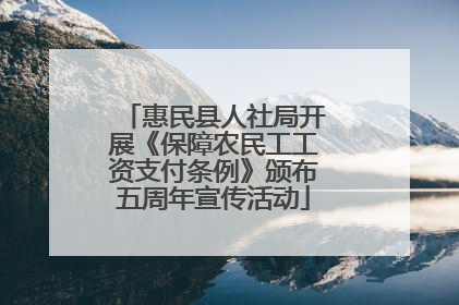 惠民县人社局开展《保障农民工工资支付条例》颁布五周年宣传活动