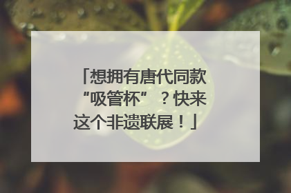 想拥有唐代同款“吸管杯”？快来这个非遗联展！