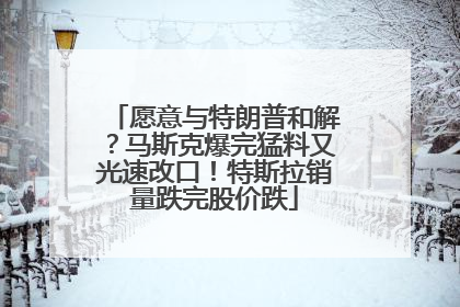 愿意与特朗普和解？马斯克爆完猛料又光速改口！特斯拉销量跌完股价跌