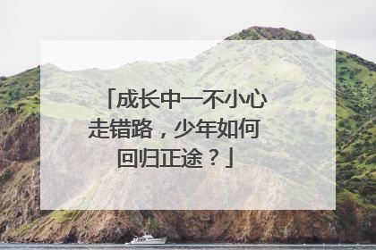 成长中一不小心走错路，少年如何回归正途？
