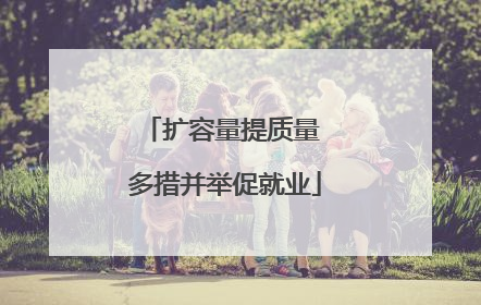 扩容量提质量 多措并举促就业