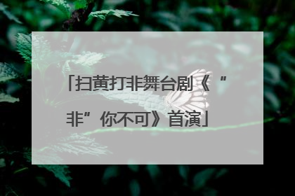 扫黄打非舞台剧《“非”你不可》首演