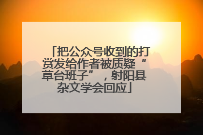 把公众号收到的打赏发给作者被质疑“草台班子”，射阳县杂文学会回应