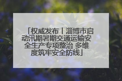 权威发布丨淄博市启动汛期暑期交通运输安全生产专项整治 多维度筑牢安全防线