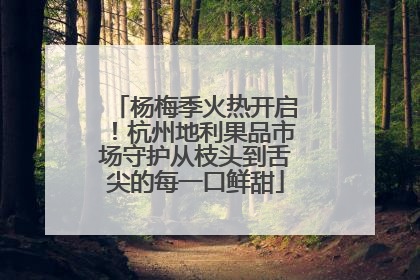 杨梅季火热开启！杭州地利果品市场守护从枝头到舌尖的每一口鲜甜