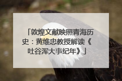 敦煌文献映照青海历史：黄维忠教授解读《吐谷浑大事纪年》