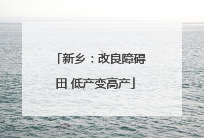 新乡：改良障碍田 低产变高产