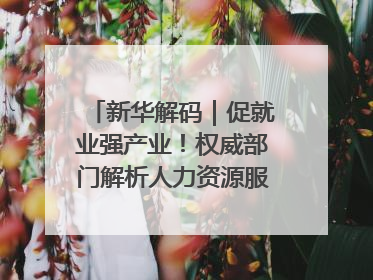 新华解码｜促就业强产业！权威部门解析人力资源服务业与制造业融合发展试点