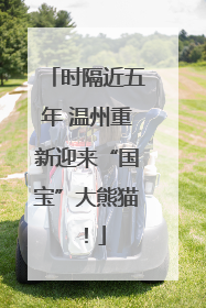 时隔近五年 温州重新迎来“国宝”大熊猫！