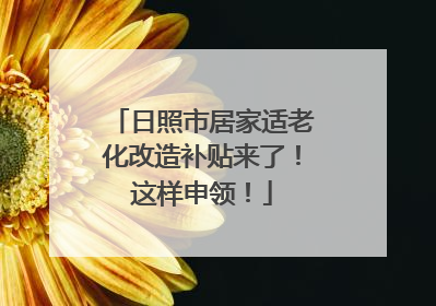 日照市居家适老化改造补贴来了！这样申领！