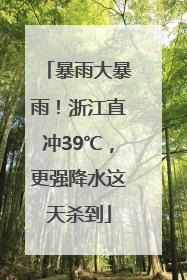 暴雨大暴雨！浙江直冲39℃，更强降水这天杀到