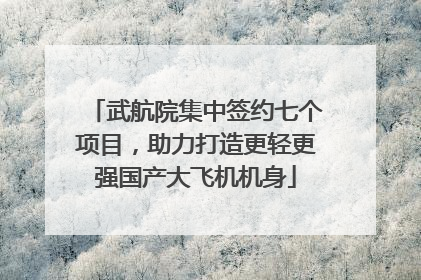 武航院集中签约七个项目，助力打造更轻更强国产大飞机机身