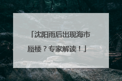 沈阳雨后出现海市蜃楼？专家解读！