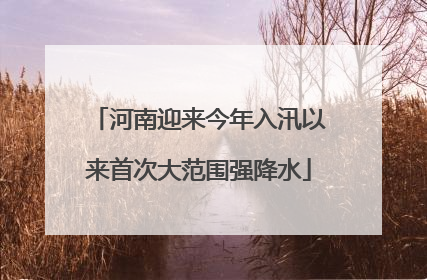 河南迎来今年入汛以来首次大范围强降水