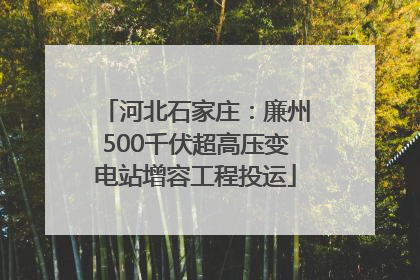 河北石家庄：廉州500千伏超高压变电站增容工程投运