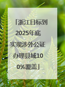 浙江目标到2025年底实现涉外公证办理县域100%覆盖