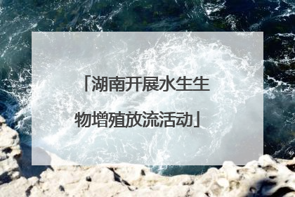 湖南开展水生生物增殖放流活动
