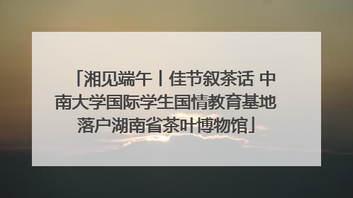 湘见端午丨佳节叙茶话 中南大学国际学生国情教育基地落户湖南省茶叶博物馆