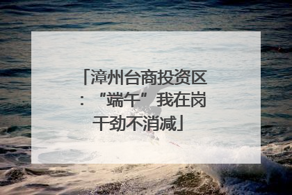 漳州台商投资区：“端午”我在岗 干劲不消减