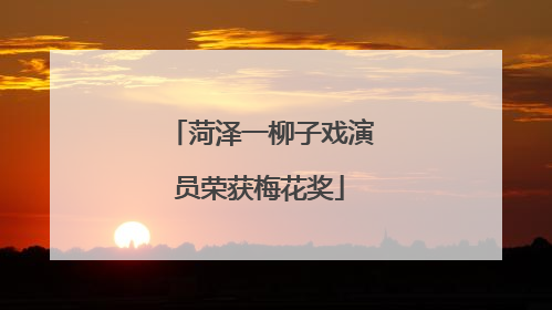 菏泽一柳子戏演员荣获梅花奖