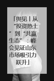 舆见丨从“投资热土”到“共赢生态”：峰会见证山东市场吸引力跃升