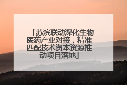 苏滨联动深化生物医药产业对接，精准匹配技术资本资源推动项目落地