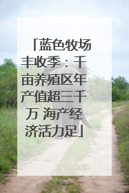 蓝色牧场丰收季：千亩养殖区年产值超三千万 海产经济活力足
