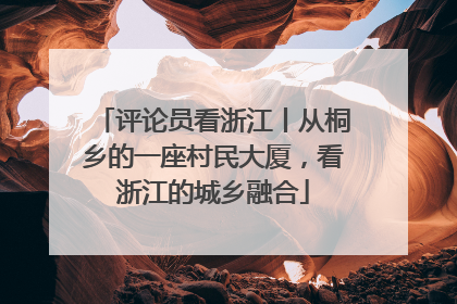 评论员看浙江丨从桐乡的一座村民大厦，看浙江的城乡融合
