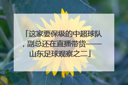 这家要保级的中超球队，副总还在直播带货——山东足球观察之二