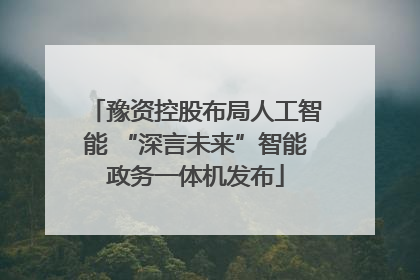 豫资控股布局人工智能 “深言未来”智能政务一体机发布