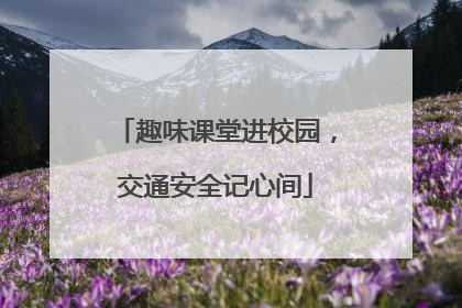 趣味课堂进校园，交通安全记心间