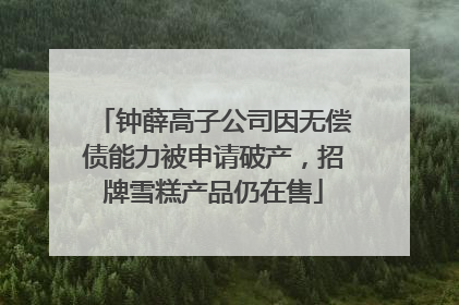 钟薛高子公司因无偿债能力被申请破产，招牌雪糕产品仍在售
