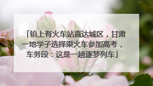 镇上有火车站直达城区，甘肃一地学子选择乘火车参加高考，车务段：这是一趟逐梦列车