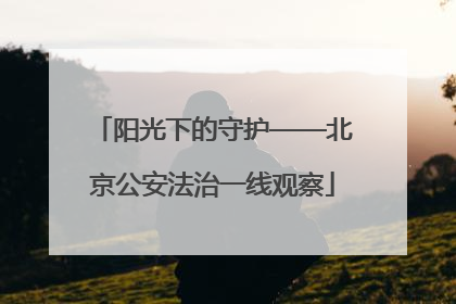 阳光下的守护——北京公安法治一线观察