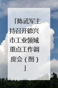 陈武军主持召开德兴市工业领域重点工作调度会（图）