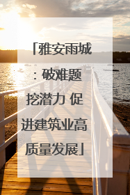 雅安雨城：破难题 挖潜力 促进建筑业高质量发展