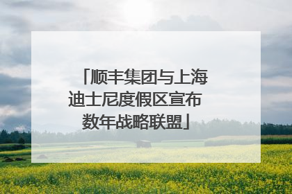 顺丰集团与上海迪士尼度假区宣布数年战略联盟