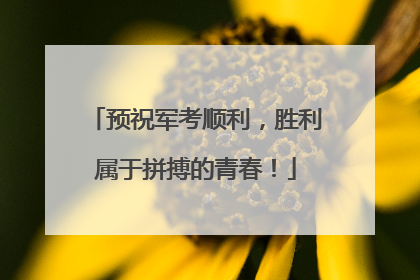 预祝军考顺利，胜利属于拼搏的青春！