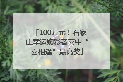 100万元！石家庄幸运购彩者喜中“喜相逢”最高奖
