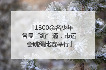 1300余名少年各显“绳”通，市运会跳绳比赛举行