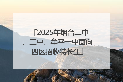 2025年烟台二中、三中、牟平一中面向四区招收特长生