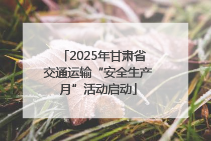 2025年甘肃省交通运输“安全生产月”活动启动