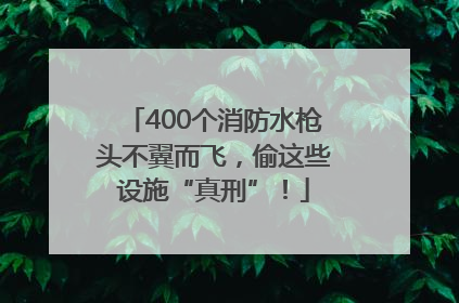 400个消防水枪头不翼而飞，偷这些设施“真刑”！