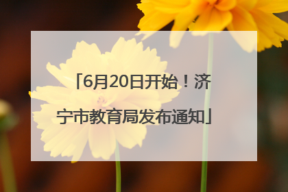 6月20日开始！济宁市教育局发布通知
